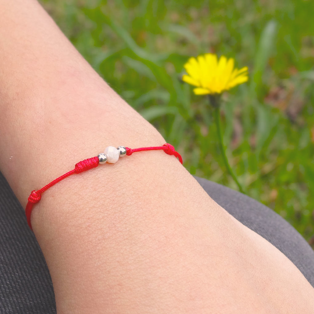 Red Thread of Protection | April | Beige
