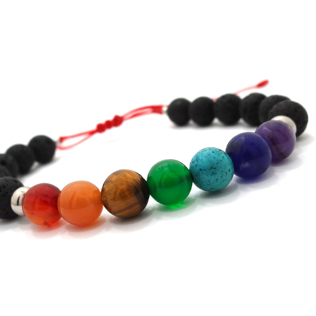 7 Chakras Red String with Lava Stone | Sacred Flow