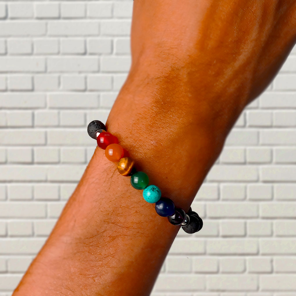 7 Chakras Red String with Lava Stone | Sacred Flow