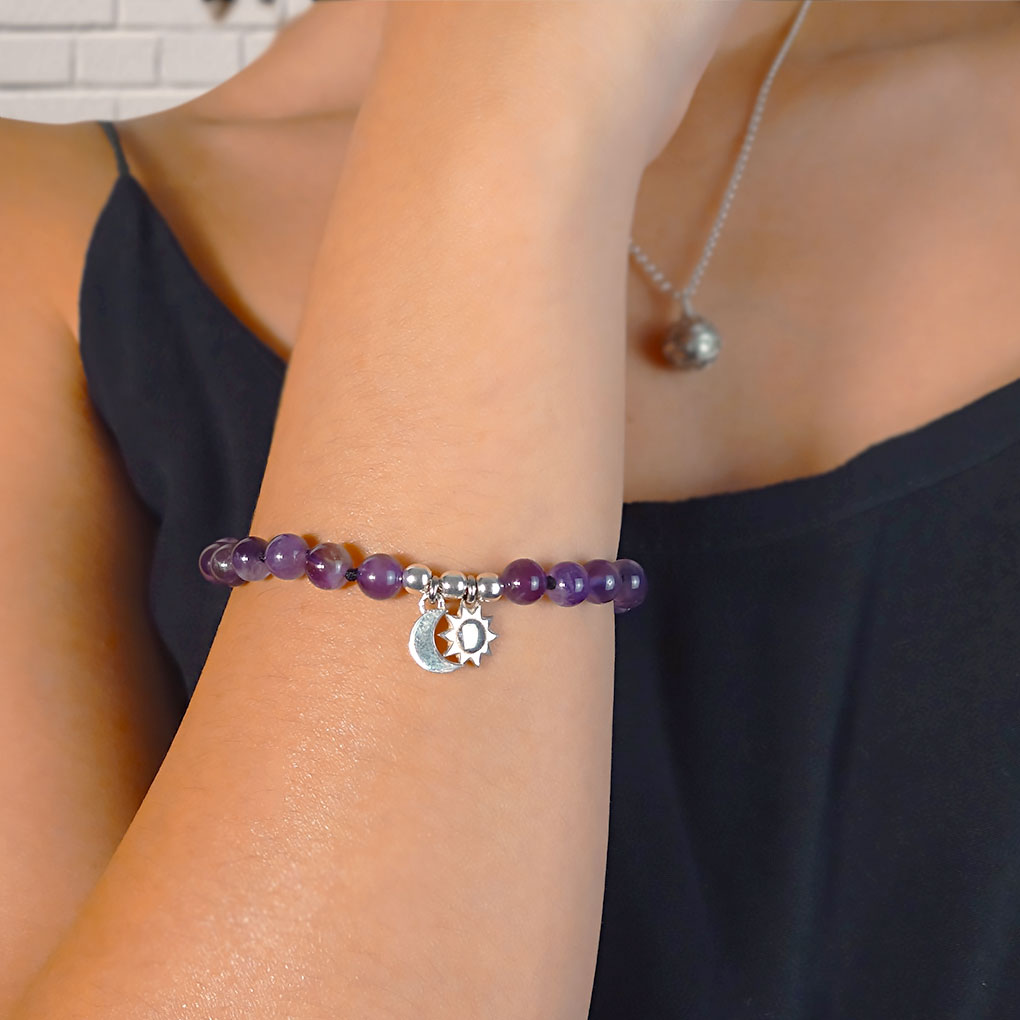 Pulsera Sol y Luna | Amatista Natural