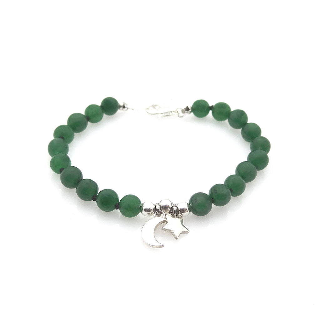 Stars and Moon Bracelet | Natural Green Quartz