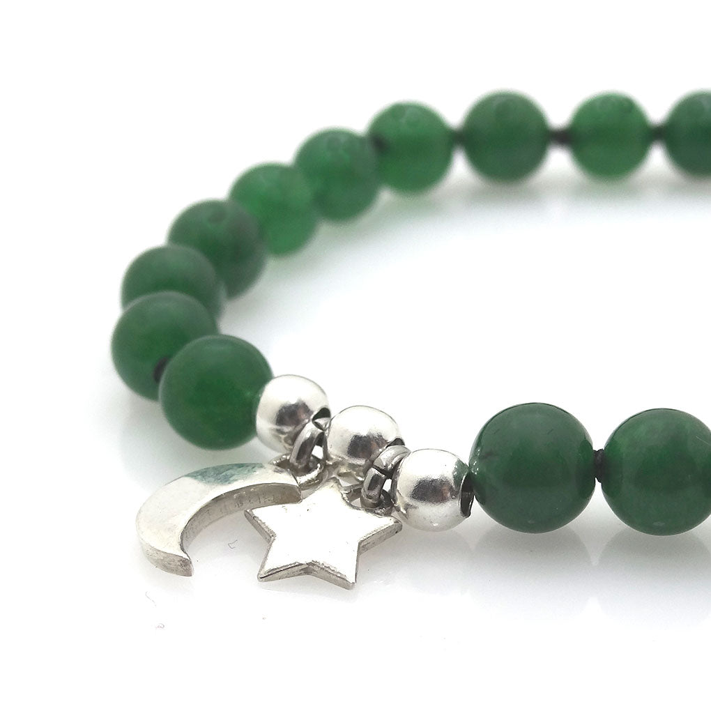 Stars and Moon Bracelet | Natural Green Quartz