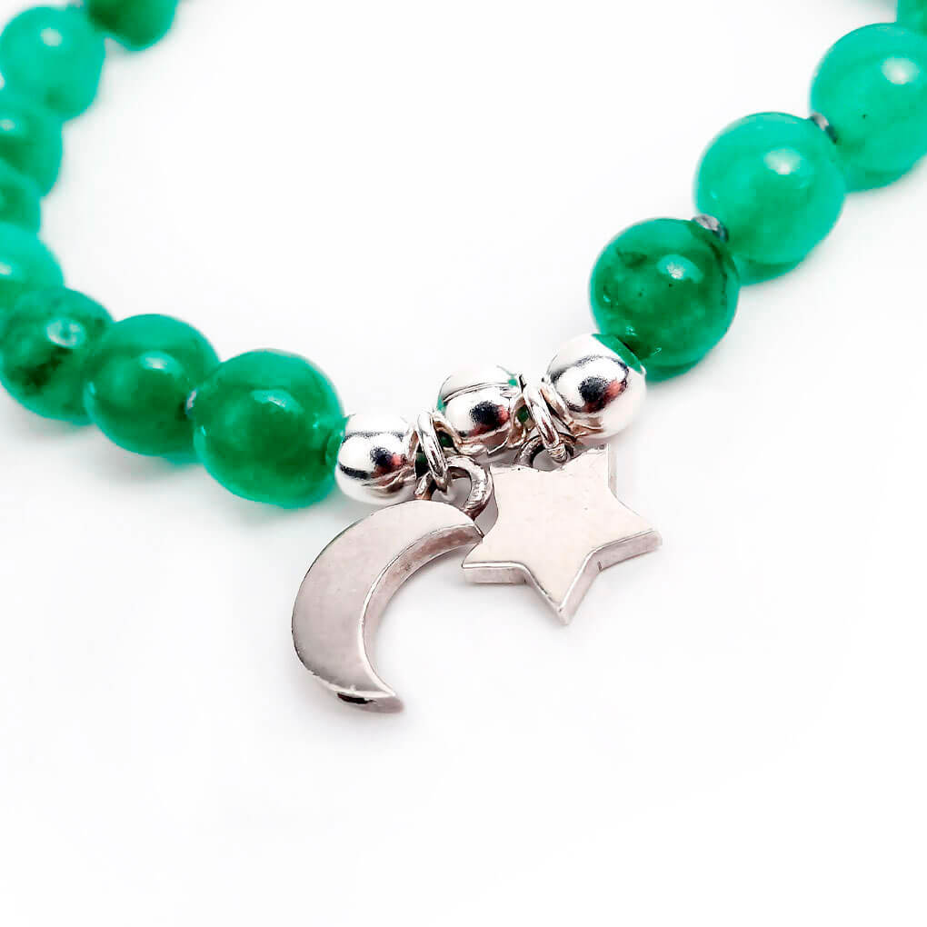 Star and Moon Bracelet | Natural jade