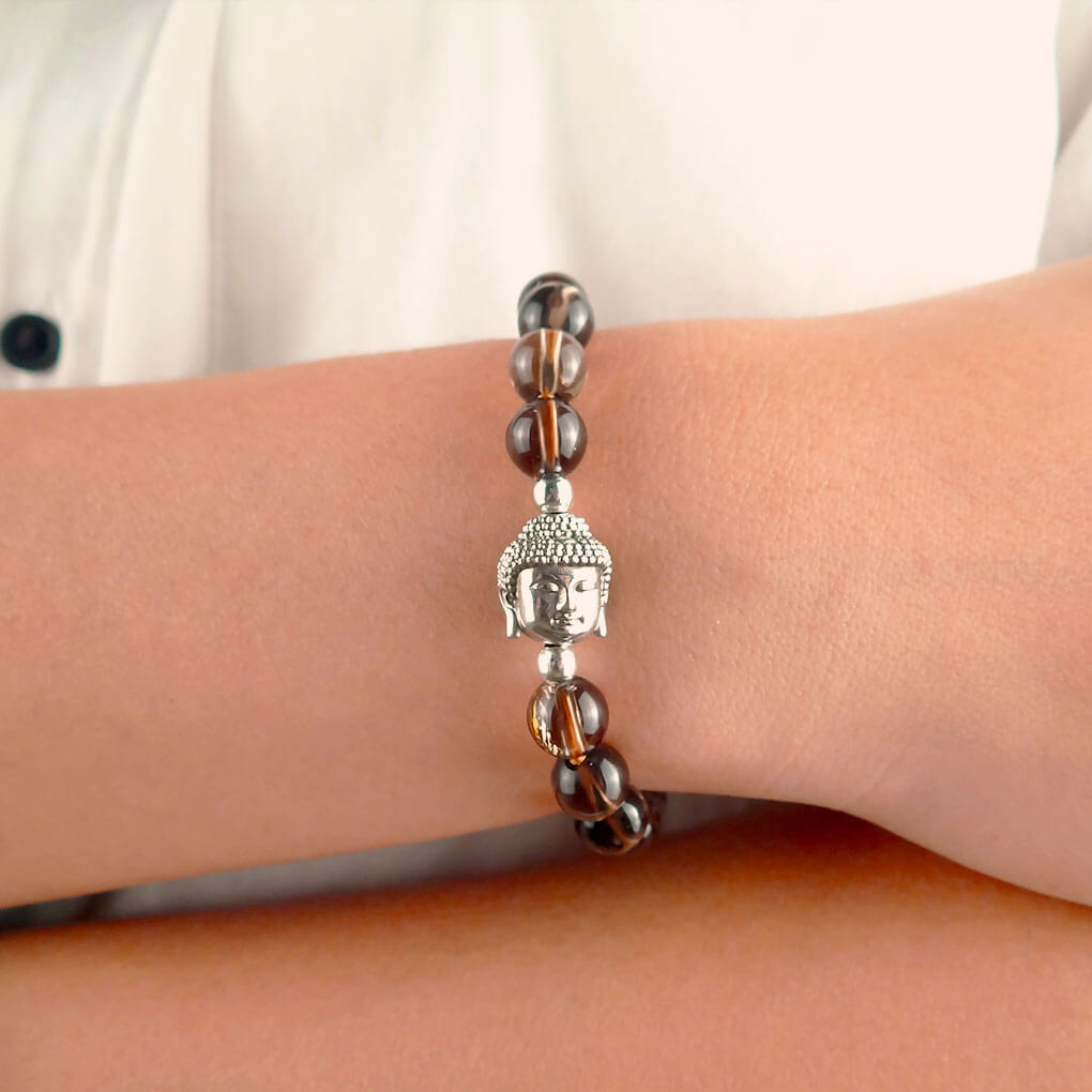 Pulsera de Purificación e Iluminación | Buda y Cuarzo Ahumado