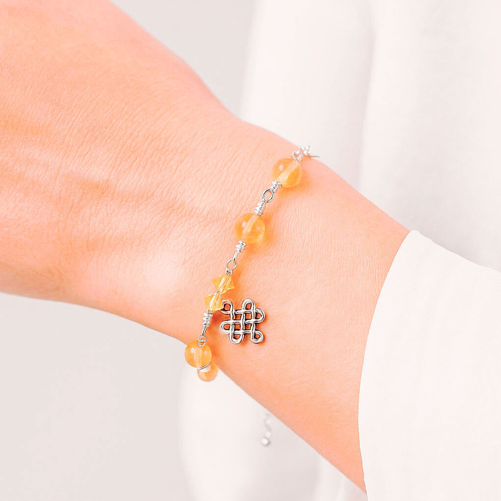 Citrine Bracelet with Infinity Knot