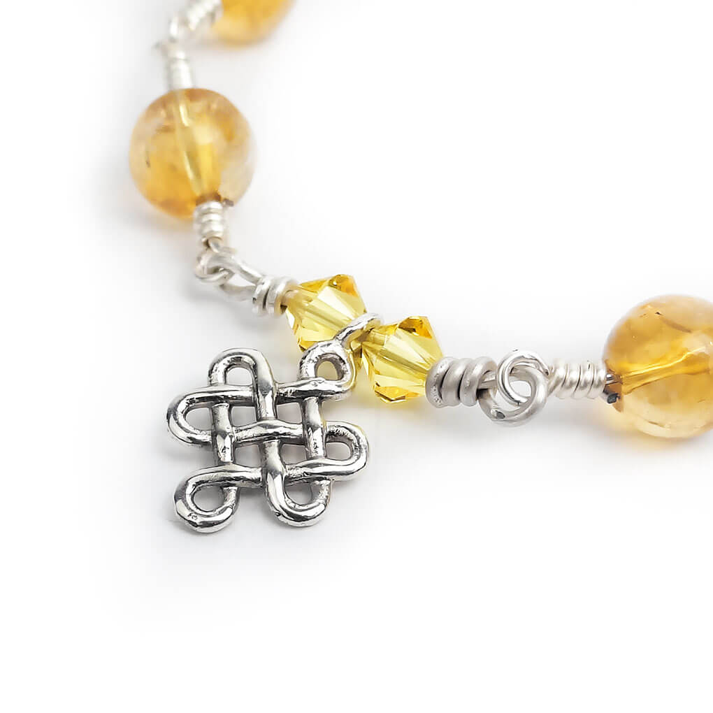 Citrine Bracelet with Infinity Knot