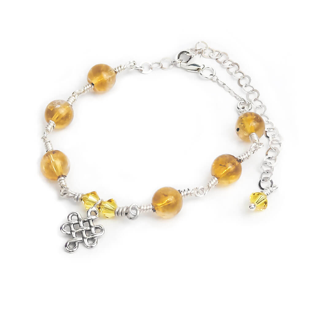 Citrine Bracelet with Infinity Knot