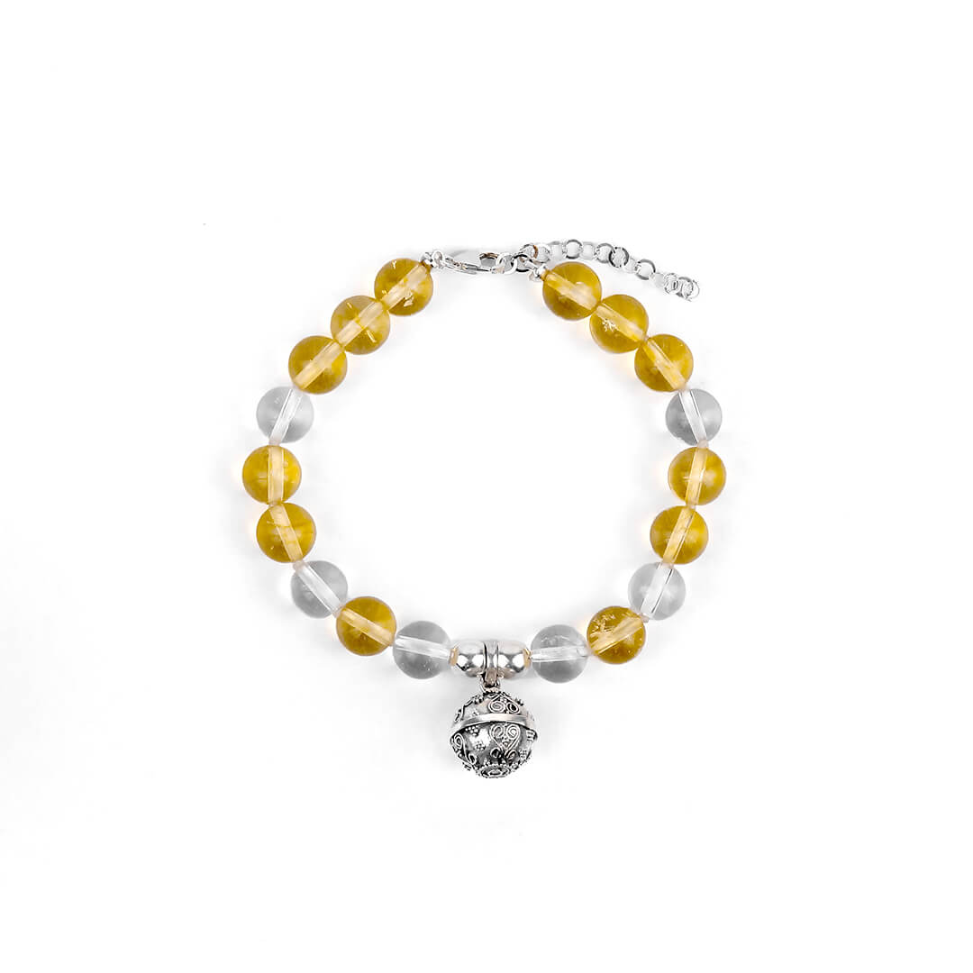 Citrine and Clear Quartz Angel Caller Bracelet - Luminous Abundance