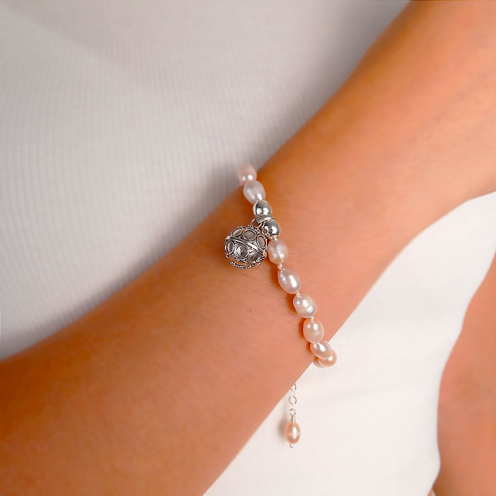 Pink Pearl Bracelet and Angel Caller