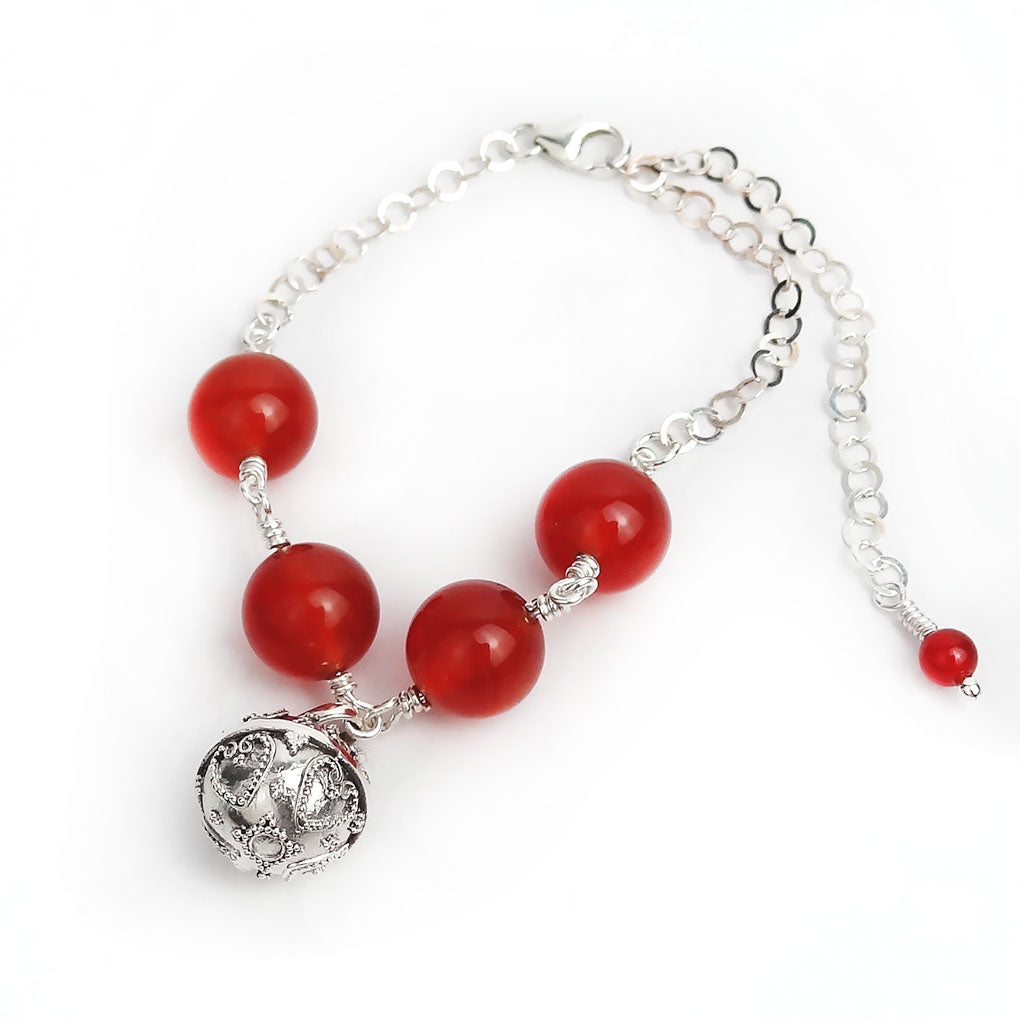 Pulsera Ágata Roja y Llamador de Ángeles