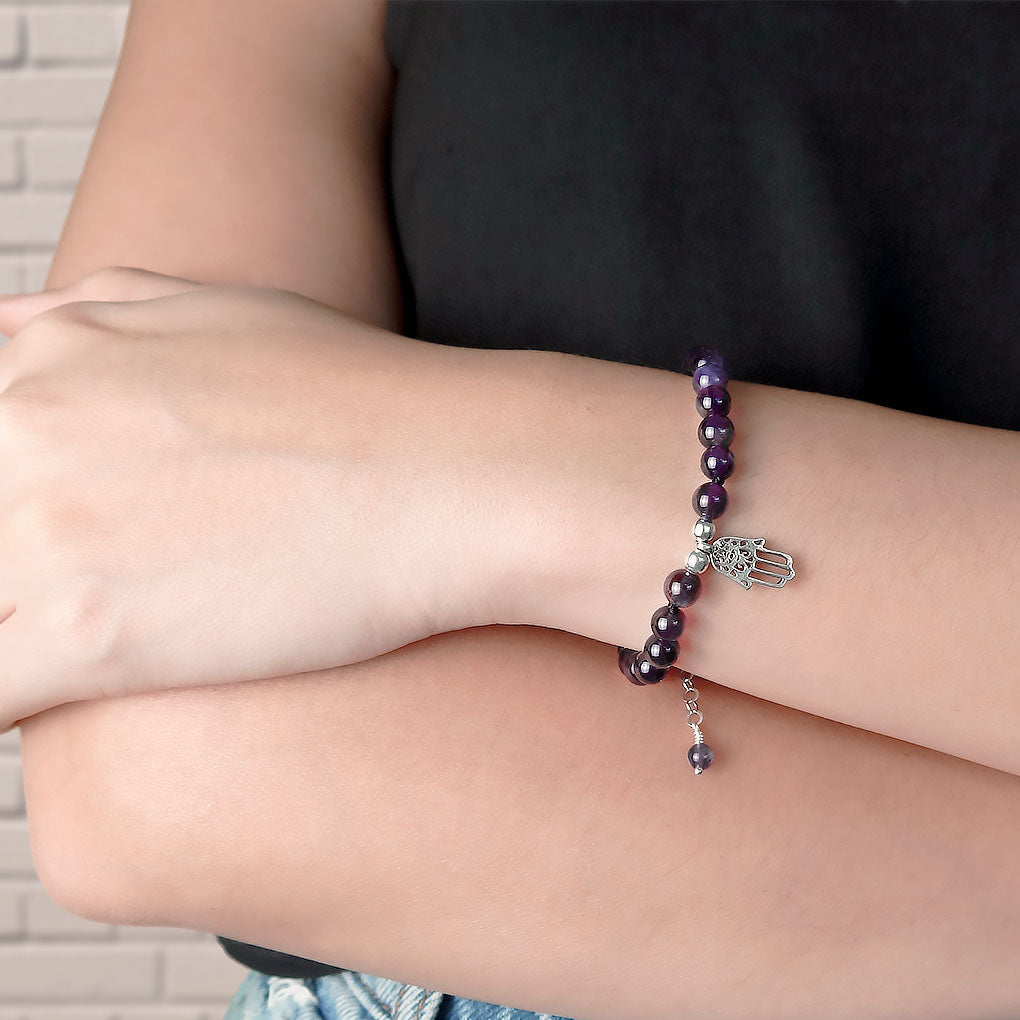 Pulsera de Mano Hamsa | Amatista