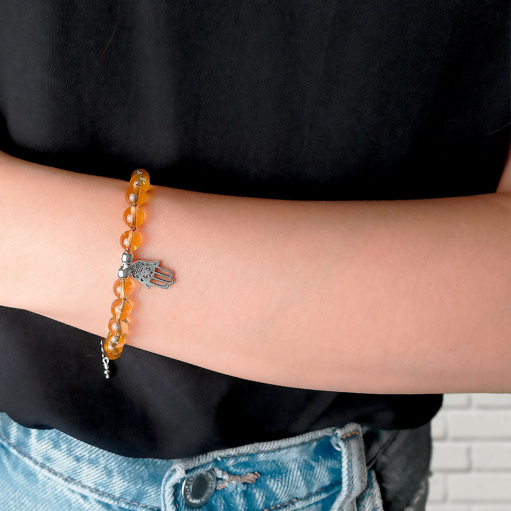 Pulsera de Mano Hamsa | Citrino