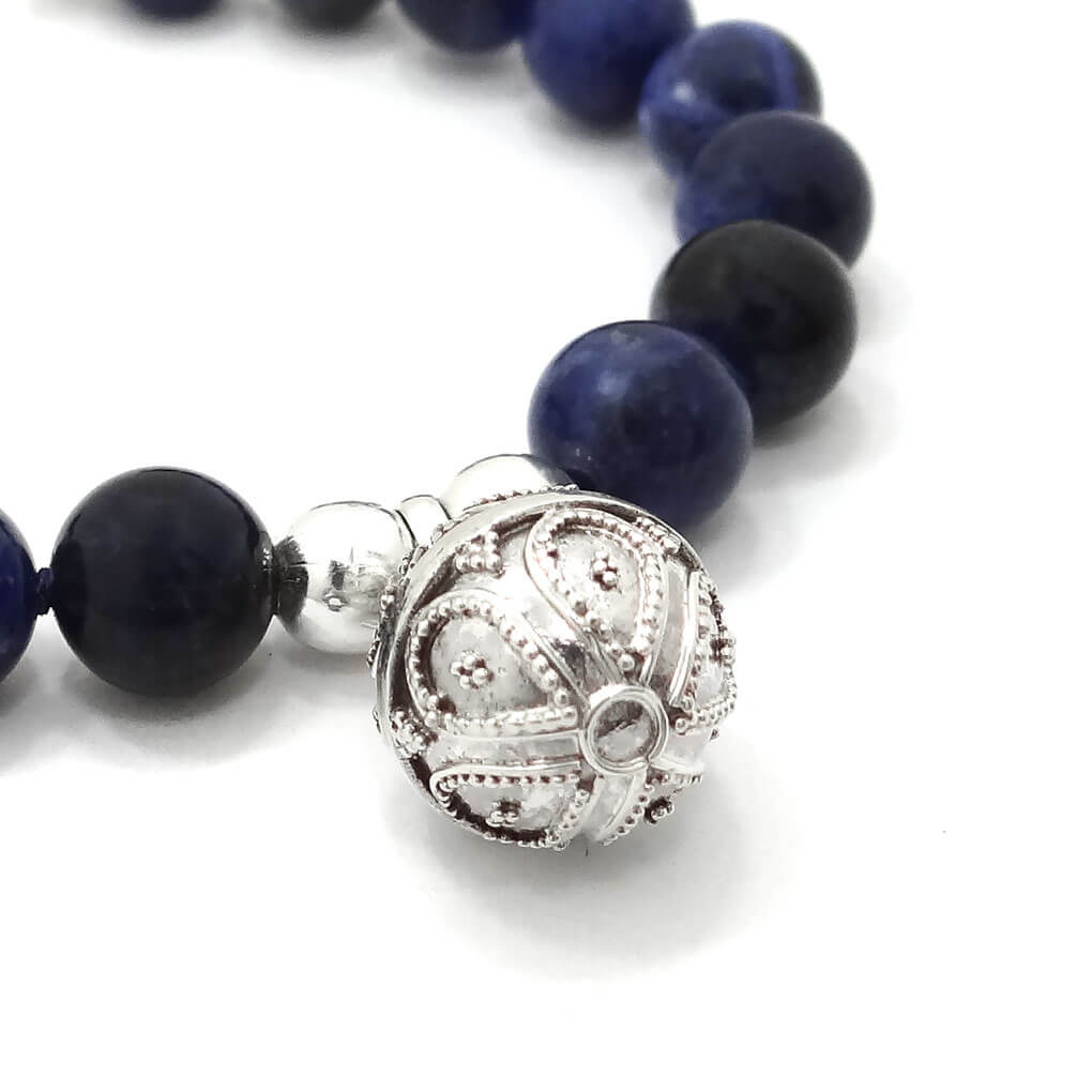 Pulsera de sodalita con llamador de ángeles