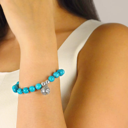 Pulsera de Llamador de Ángeles y Turquesa - Susurros de Alegría