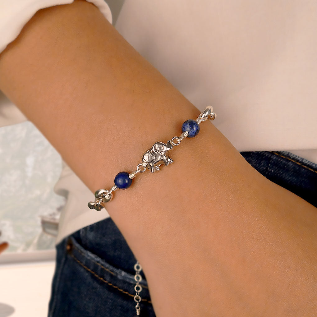 Longevity Bracelet | Elephant and Lapis Lazuli