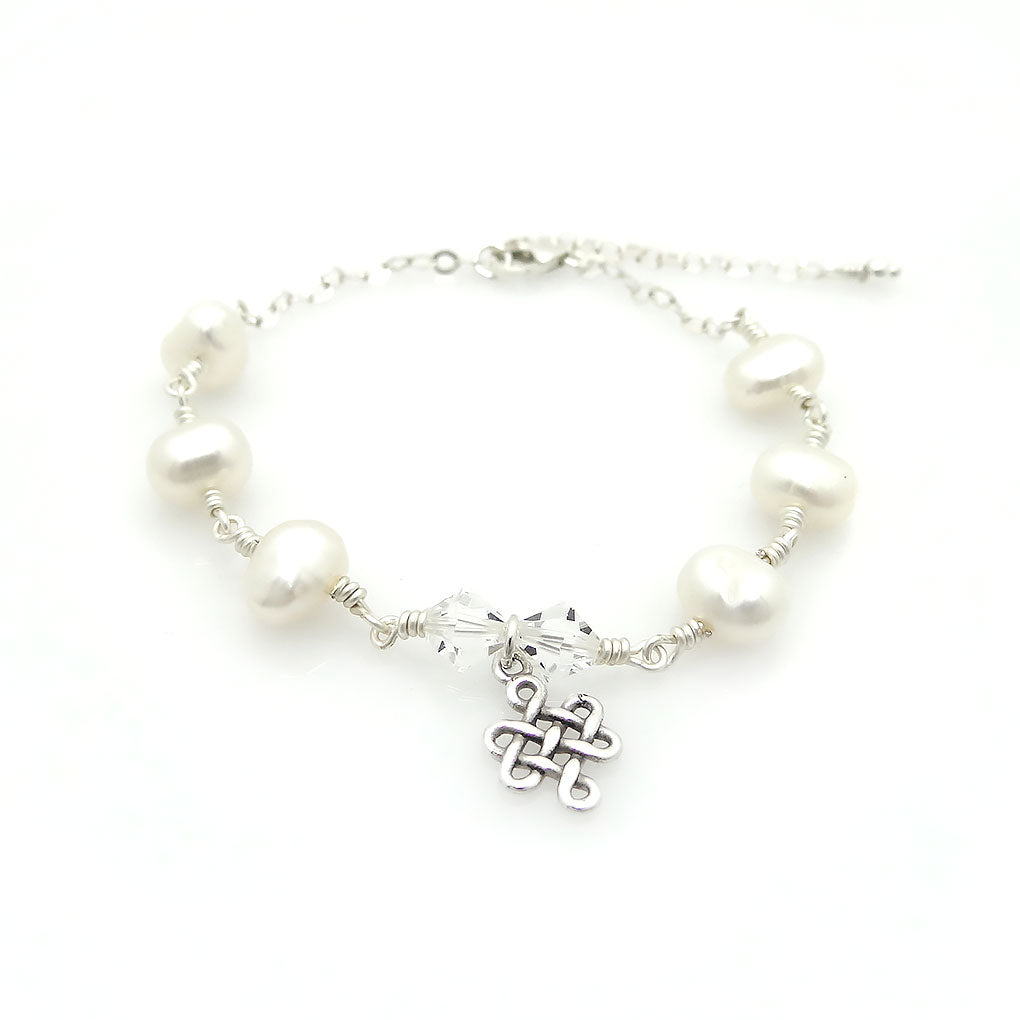Pearls and Infinity Loop Bracelet