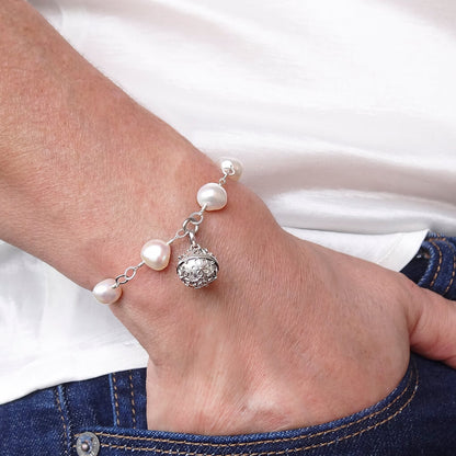 Natural Pearls and Angel Caller Bracelet