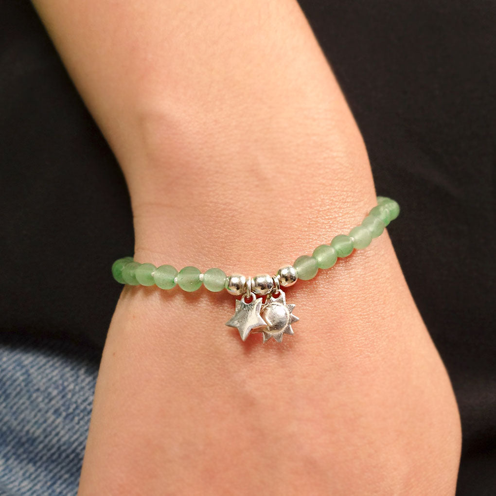 Sun and Star Bracelet | natural jade