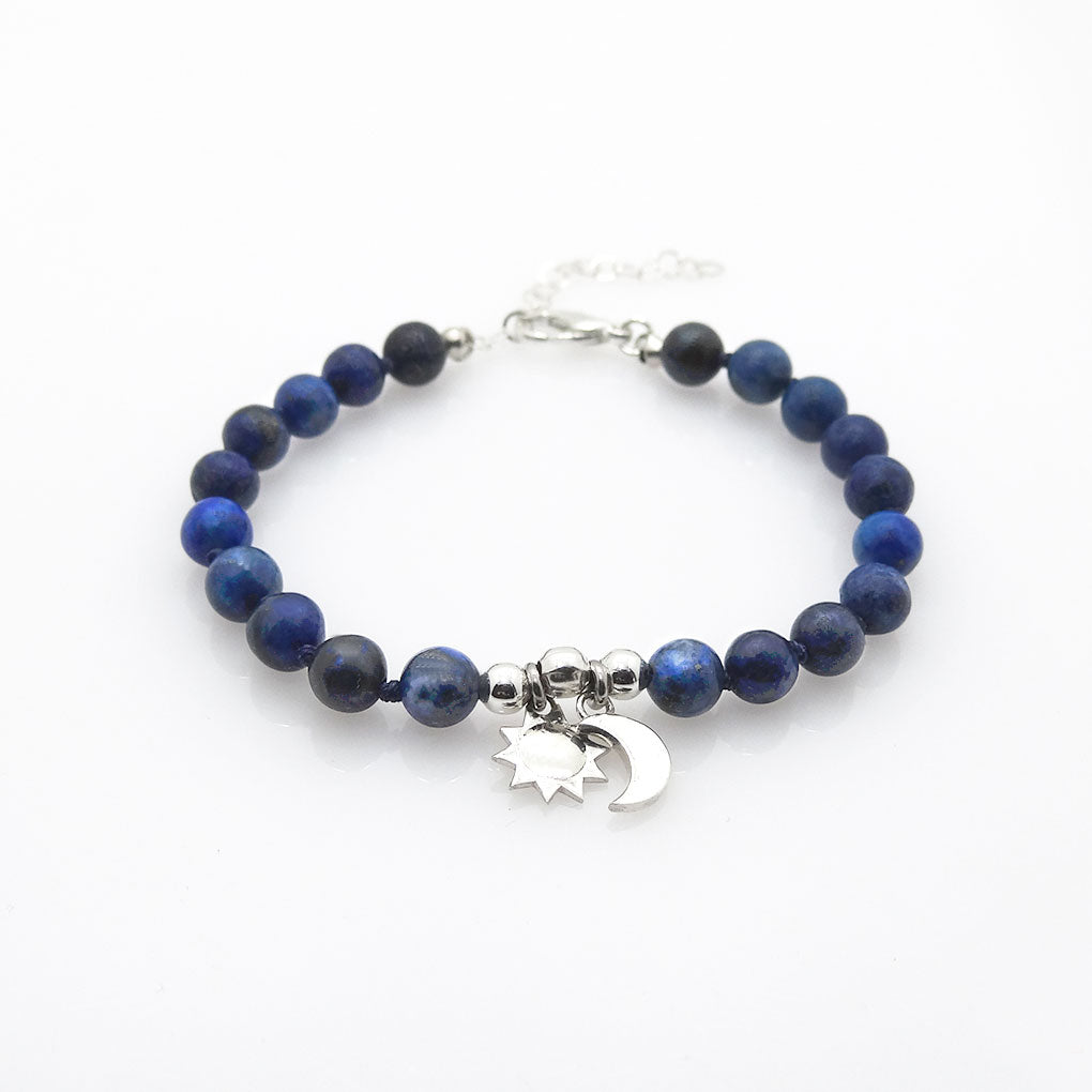 Sun and Moon Bracelet | natural lapis lazuli