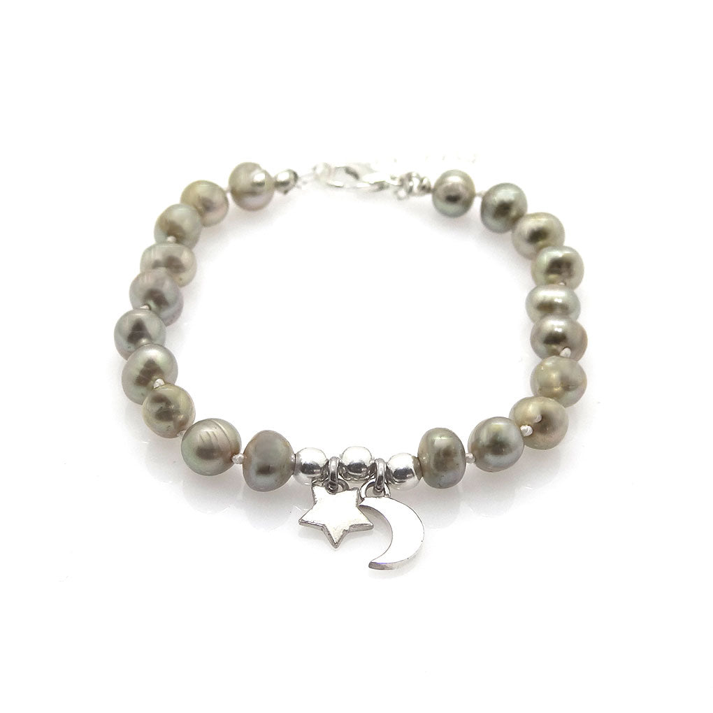 Moon and Star Bracelet | natural pearls