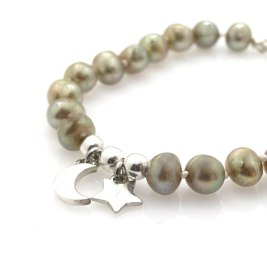 Moon and Star Bracelet | natural pearls
