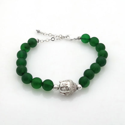 Health and Spiritual Connection Bracelet - Buddha and Green Quartz