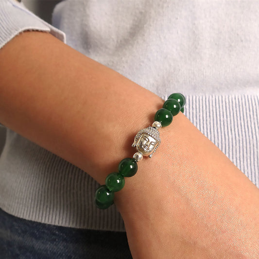 Health and Spiritual Connection Bracelet - Buddha and Green Quartz