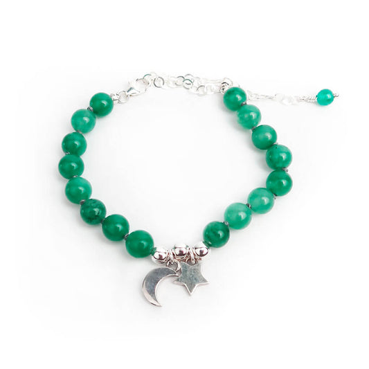 Star and Moon Bracelet | Natural jade
