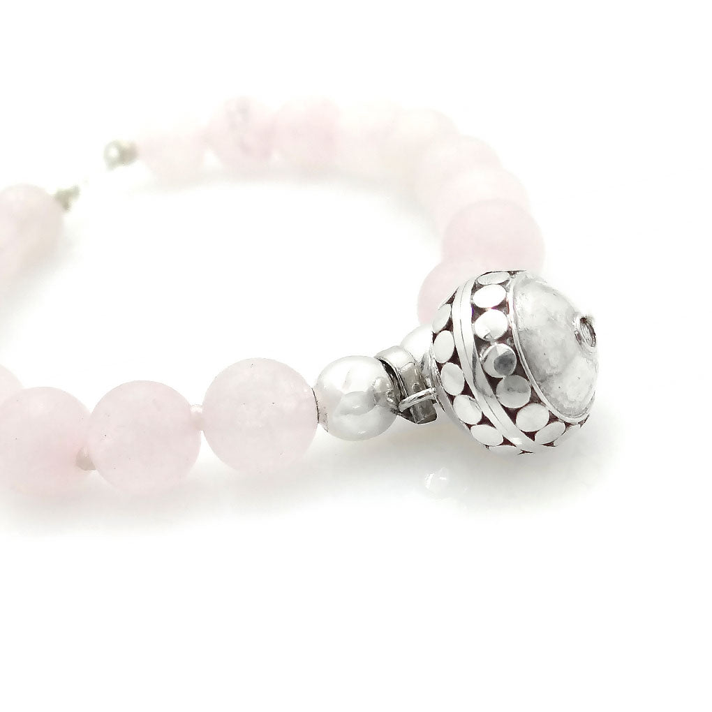 Rose Quartz Bracelet with Angel Caller