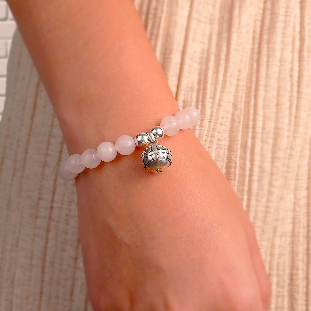 Rose Quartz Bracelet with Angel Caller