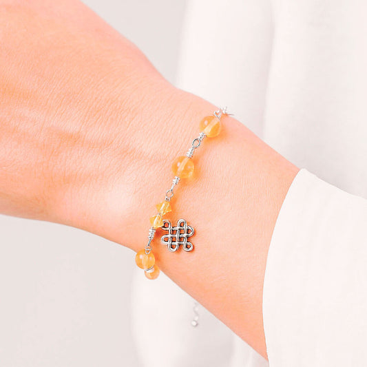 Citrine Bracelet with Infinity Knot