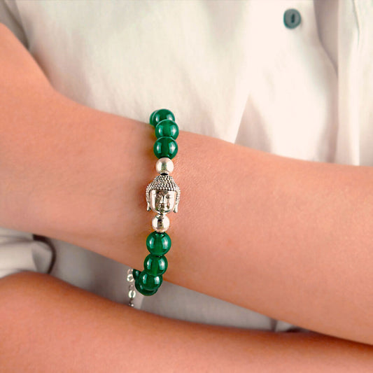 Health and Spiritual Connection Bracelet | Buddha and Green Quartz