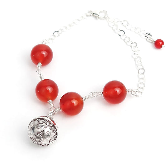 Red Agate Bracelet for Vitality and Joy