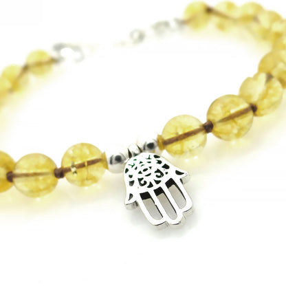 Pulsera Mano de Hamsa | Citrino