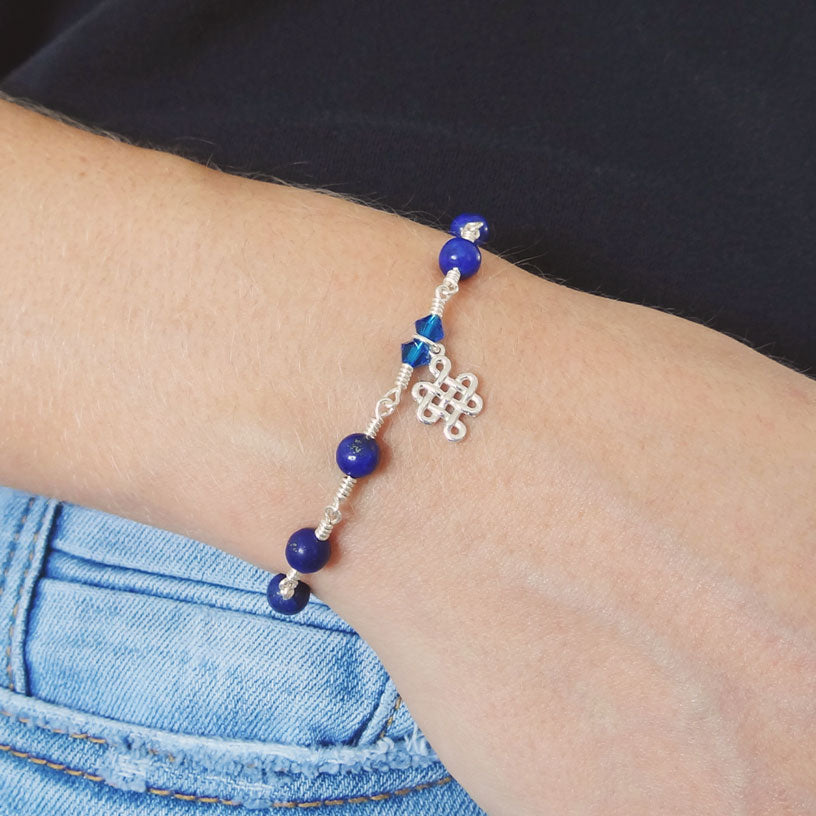 Lapis Lazuli and Infinity Loop Bracelet