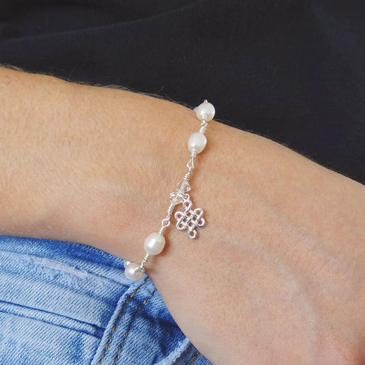 Pearls and Infinity Loop Bracelet