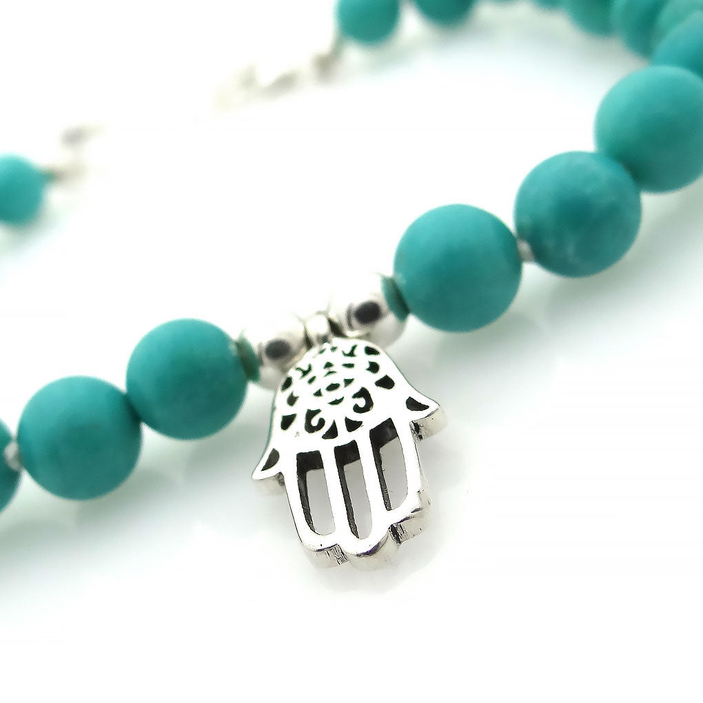 Pulsera de mano de Hamsa | Turquesa 