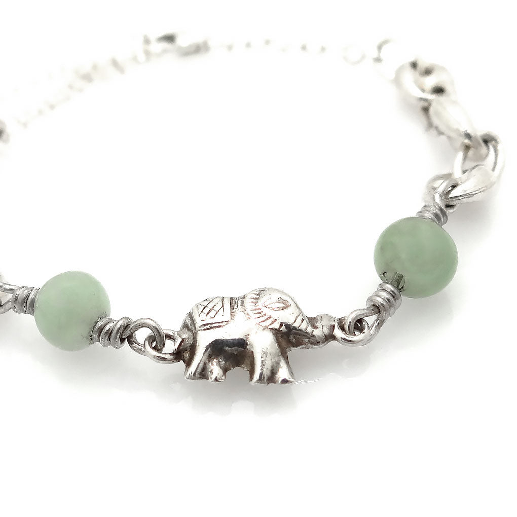 Strength Bracelet | elephant and jade