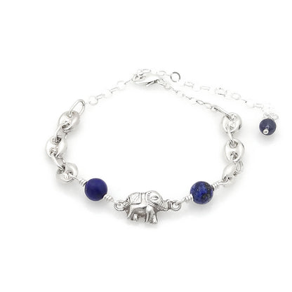 Longevity Bracelet | Elephant and Lapis Lazuli