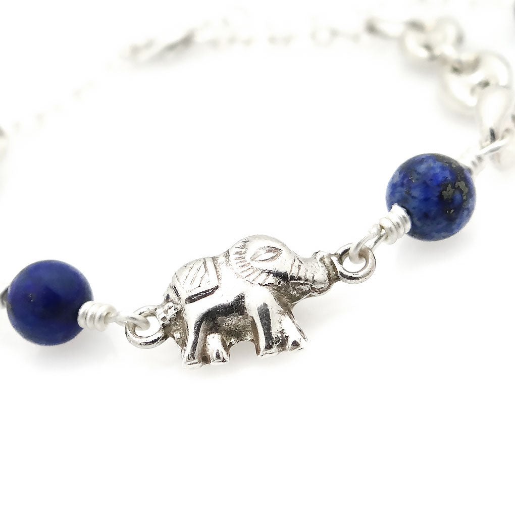 Longevity Bracelet | Elephant and Lapis Lazuli