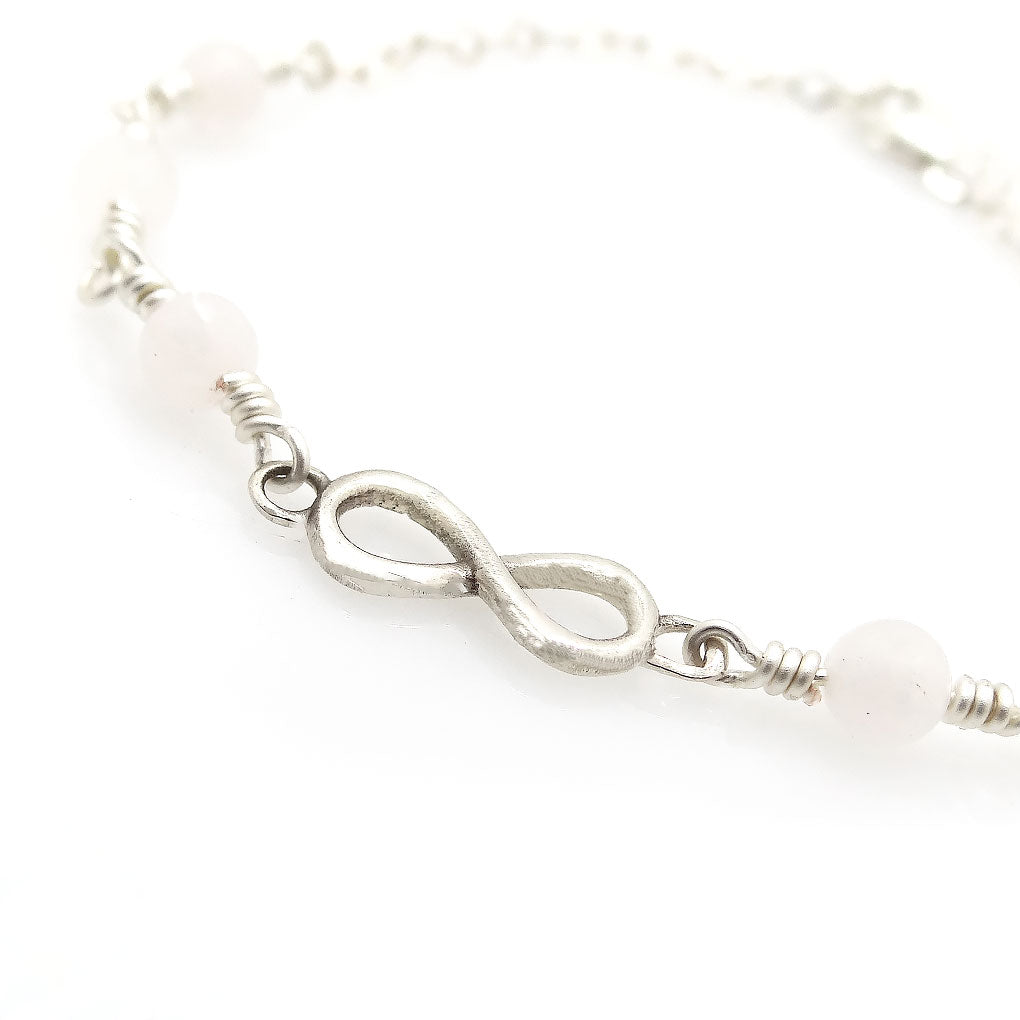 Infinity Symbol Bracelet | Rose Quartz