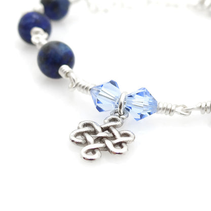Lapis Lazuli and Infinite Knot Bracelet