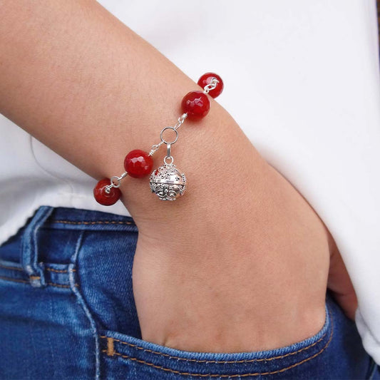 Pulsera de Ágata Roja para Vitalidad y Alegría